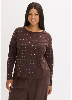 Longsleeve met strass-applicatie, bonprix