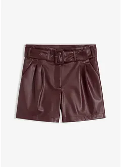 Imitatieleren short met riem, bonprix