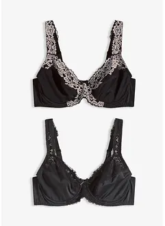 Beugel bh met gewatteerde schouderbandjes (set van 2), bonprix