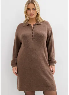 Korte gebreide jurk met knoopsluiting, bonprix