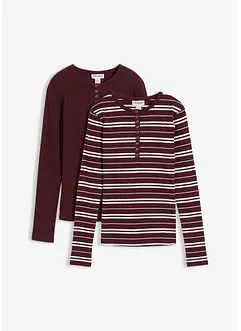 Geribde longsleeve in een biologische katoenmix, bonprix