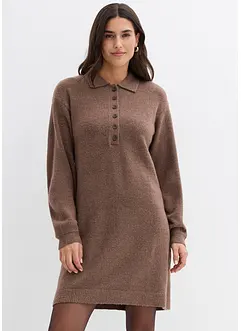 Korte gebreide jurk met knoopsluiting, bonprix