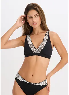 Bralette zonder beugels met biologisch katoen en kant, bonprix