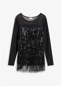 Longsleeve met pailletten franjes, bonprix