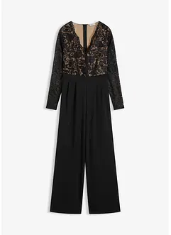 Jersey jumpsuit met kant, bonprix