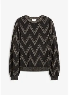 Fijn gebreide trui met glittereffect, bonprix