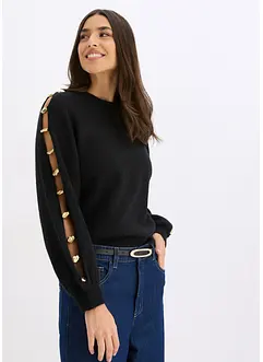 Trui met metalen parels, bonprix