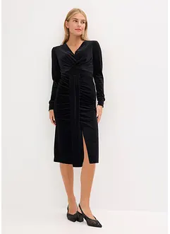 Midi jurk van soepelvallend fluweel, bonprix