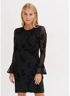 Mini jurk met mesh, bonprix