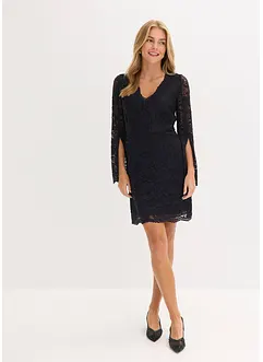 Kanten jurk met trompetmouwen, bonprix