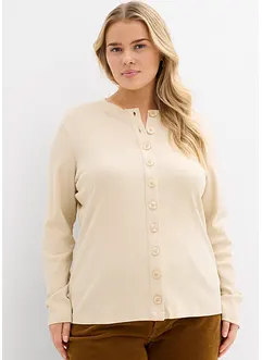 Geribde longsleeve van katoen, bonprix