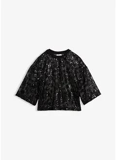 Wijde blouse met hoogwaardige pailletten, bonprix