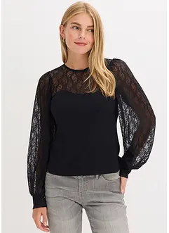 Longsleeve met kant, bonprix