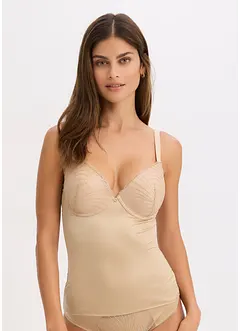 Corrigerende voorgevormde bh top met glanseffect, medium corrigerend, bonprix