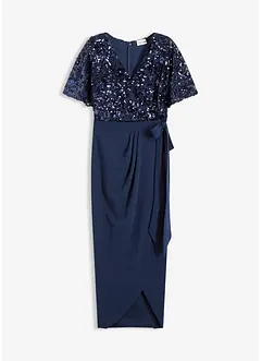 Maxi jurk met geborduurde pailletten, bonprix