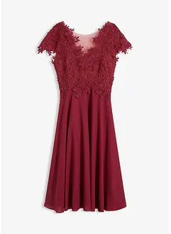 Midi jurk van delicate tule met kant, bonprix