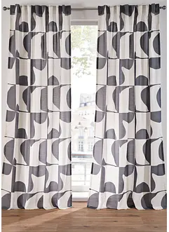 Transparant gordijn met grafisch motief van gerecycled polyester (1 stuk), bonprix