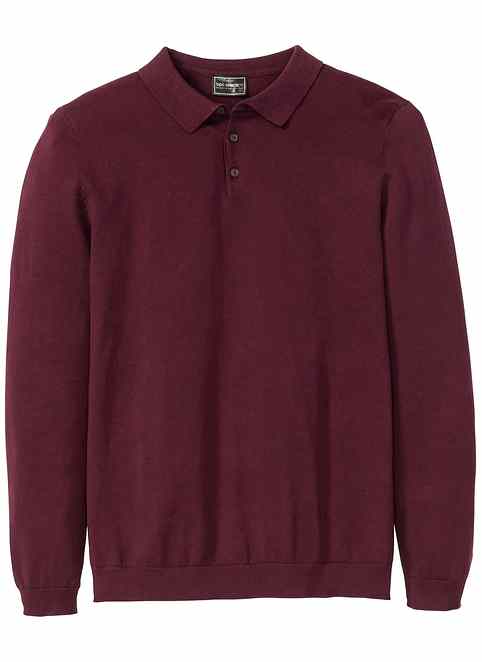 Geklede, fijn gebreide polotrui met een polokraag ahornrood Geklede, fijn gebreide polotrui met een polokraag ahornrood