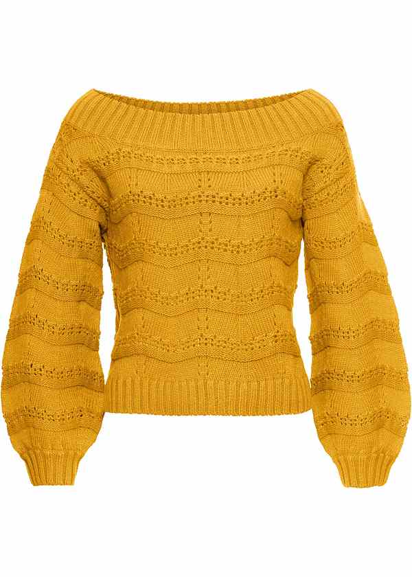 Off shoulder tui met een effectvol patroon en lange mouwen Off shoulder tui met een effectvol patroon en lange mouwen