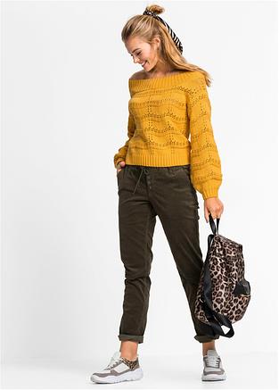 Off shoulder tui met een effectvol patroon en lange mouwen Off shoulder tui met een effectvol patroon en lange mouwen