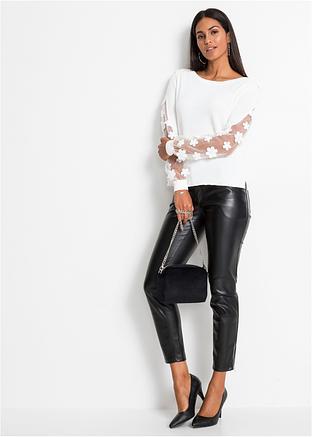 Boxy trui met applicatie wit BODYFLIRT bestel online Boxy trui met applicatie wit BODYFLIRT bestel online