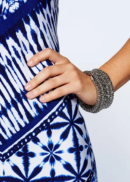 Prachtige maxi jurk zonder sluiting, met schitterende print