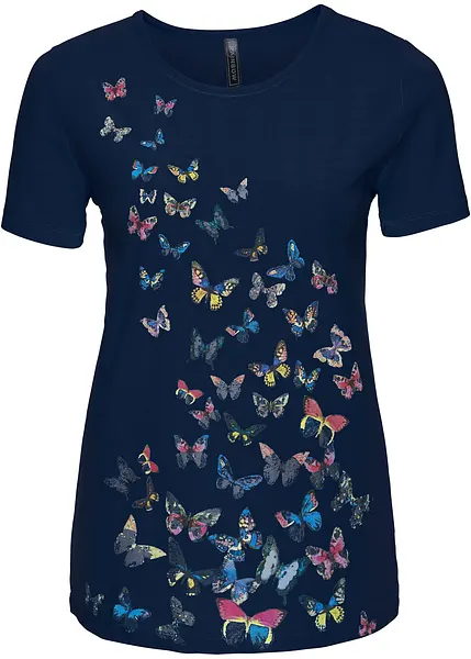 Nonchalant T shirt met print donkerblauw met print