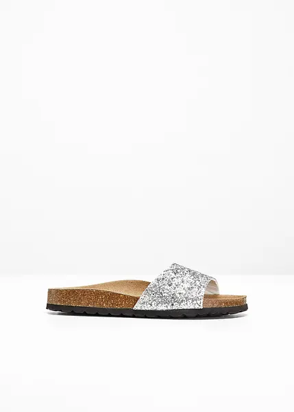 Moderne slippers van bpc zilver glitter