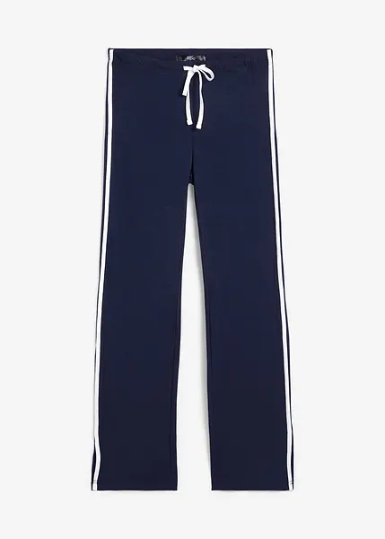 Basic joggingbroek met een elastische band en contrasterende paspels,  straight fit