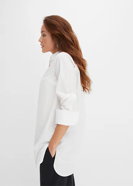 Trendy lange blouse met brede manchetten