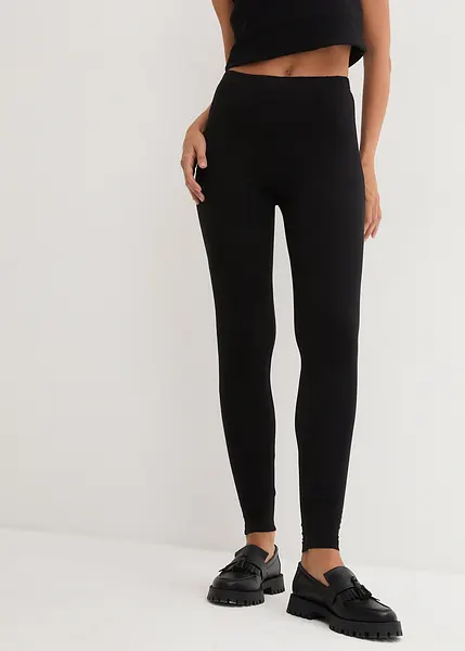 Comfortabele legging met katoen en een elastische band zwart donkerblauw