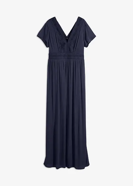 Betoverende zomerjurk met gehaakte kant donkerblauw