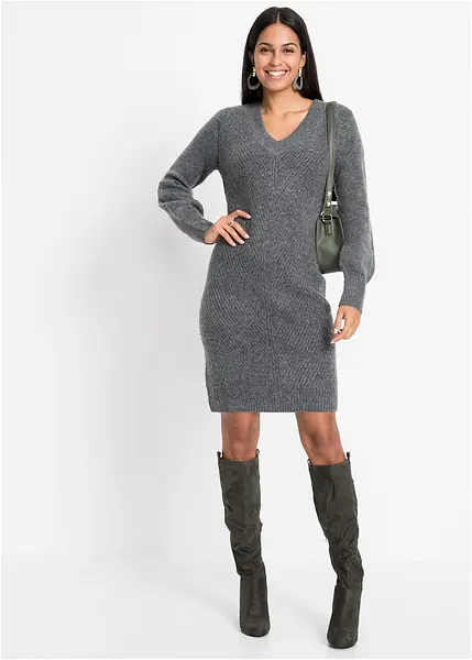 Gebreide Jurk Bonprix Dames Jurkjes Moderne Jurk Met Een Diepe Hals