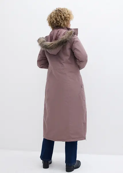 Warme winterjas voor dames, dikke winterjas met capuchon, elegante parka, mantel, gemiddelde lengte, winterjas, warme mantel van imitatiebont, X01-donkerblauw, S