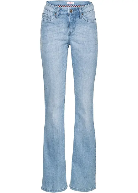Bootcut comfort stretch jeans, mid waist