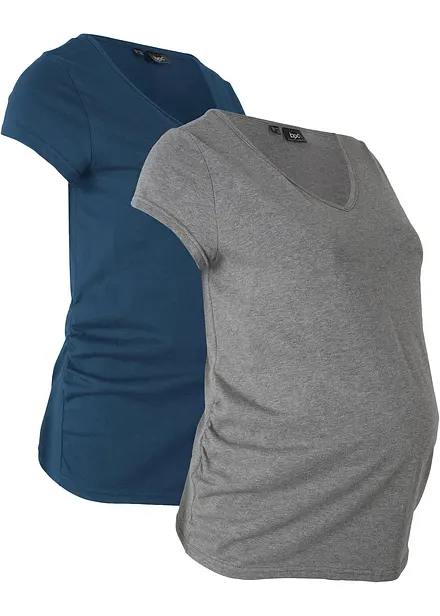 Basic zwangerschapsshirt met biologisch katoen (set van 2)