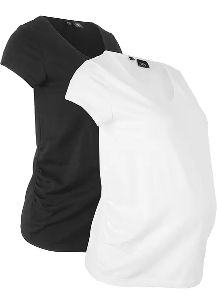 Basic zwangerschapsshirt met biologisch katoen (set van 2)