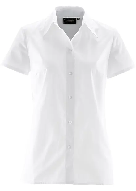 Popeline blouse met korte mouwen