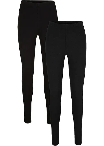 Stretch legging met biologisch katoen (set van 2)