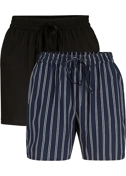 Viscose short met strikkoordjes (set van 2)