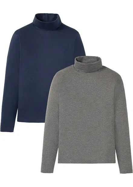 Longsleeve met col (set van 2)