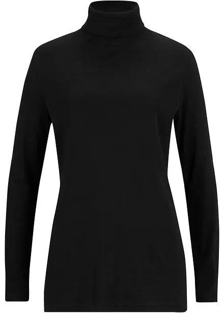 Geribde longsleeve met col