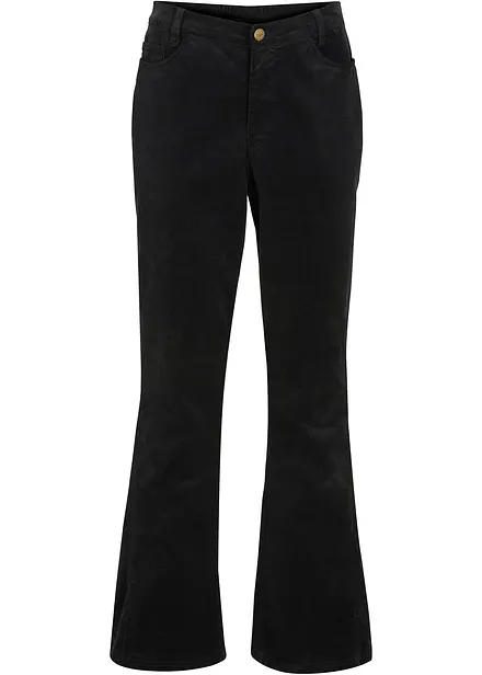 Flared stretch corduroy broek met high-waist comfortband