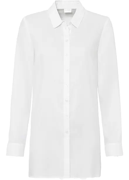 Lange overhemdblouse van viscose