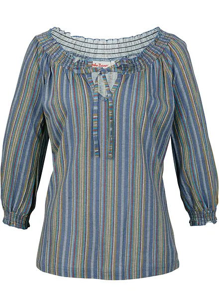 Gestreepte shirt tuniek, 3/4 mouw