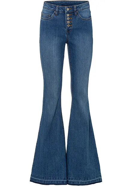 Flared jeans met onafgewerkte randen