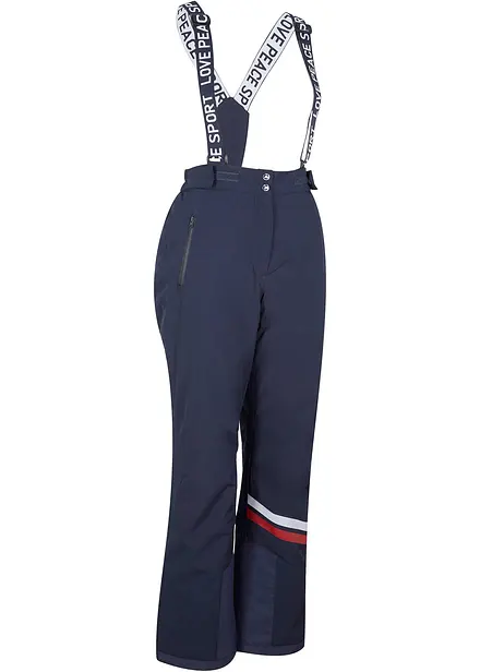 Outdoor thermo skibroek met afneembare bretels, waterdicht, straight