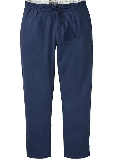 Regular fit instapbroek in een luchtige linnenmix, straight