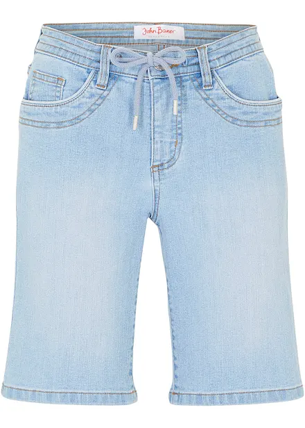 Slim fit jeans bermuda met mid waist