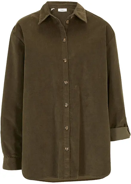 Corduroy blouse met zijsplitten